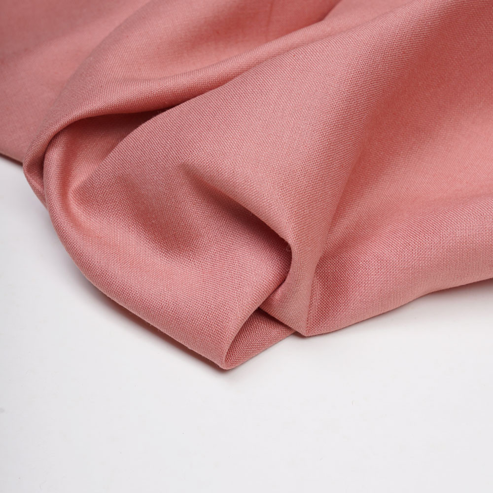 Tissu lin et viscose rose terra-cotta - pretty mercerie - mercerie en ligne