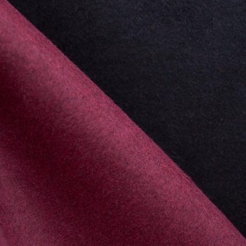 TISSU LAINAGE DOUBLE FACE NOIR & BORDEAUX x 10cm