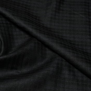 Tissu tailleur carreaux bleu nuit & noir x 10cm