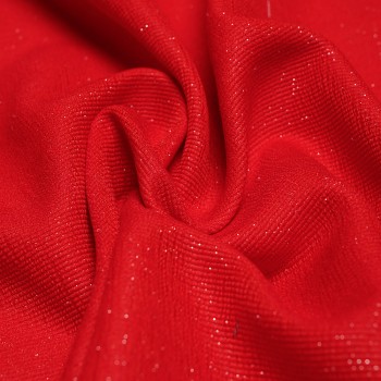 Tissu Lainage leger rouge coquelicot & or x 10cm pretty mercerie - mercerie en ligne