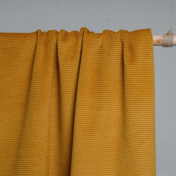 Tissu Laine & Angora Moutarde x 10cm- Pretty Mercerie - Mercerie en ligne - Mercerie pas cher