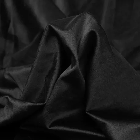 tissu velours ras polyester extensible col noir 50x150 cm 